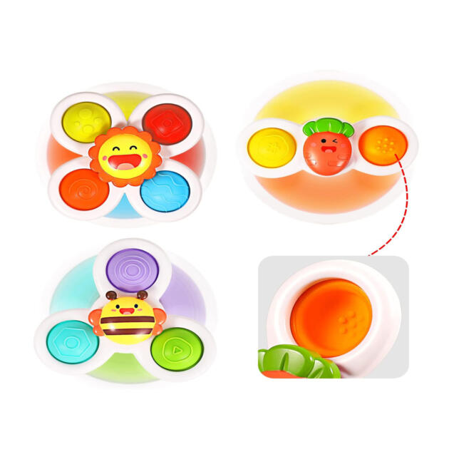3PCS ALASOU Pop up Suction Cup Spinner Toys