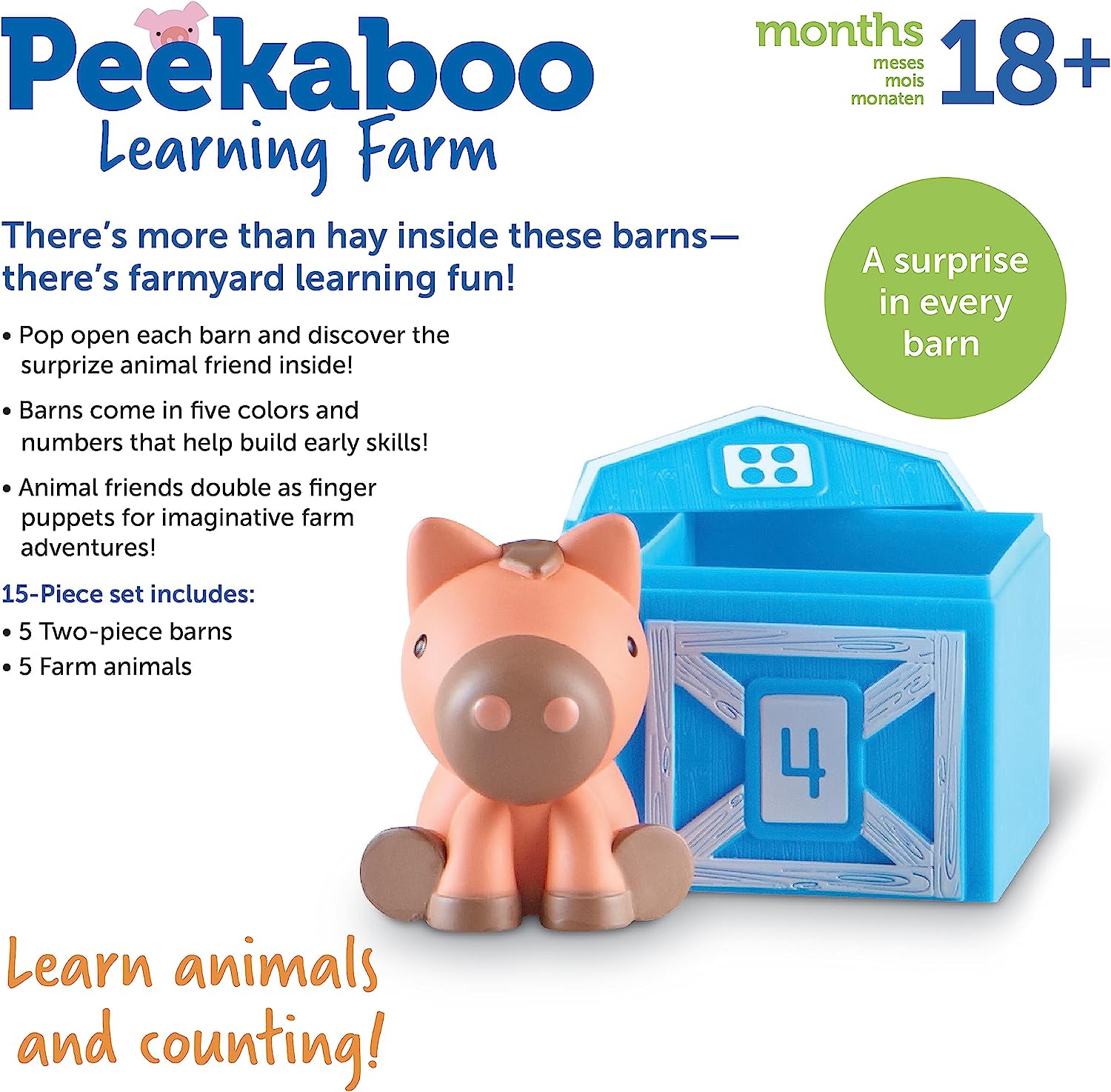 Learning Resources Peekaboo Learning Farm - 10 Pieces - Image 3